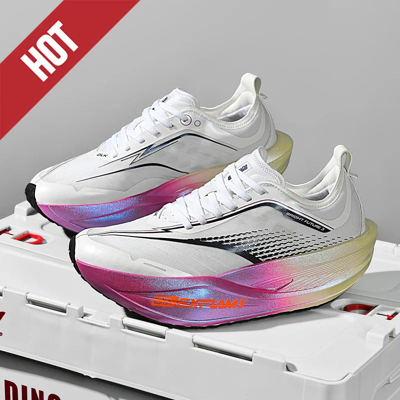 Lightweight Carbon Plate Marathon Shoes - purple white