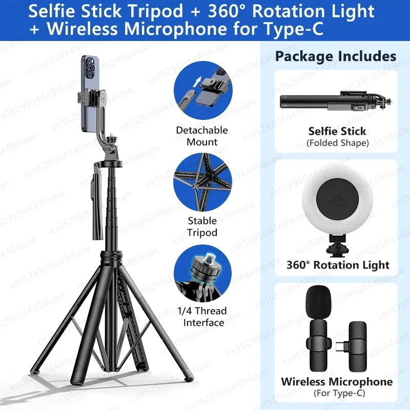 Tripod Stand with Wireless Bluetooth Remote - ring light C