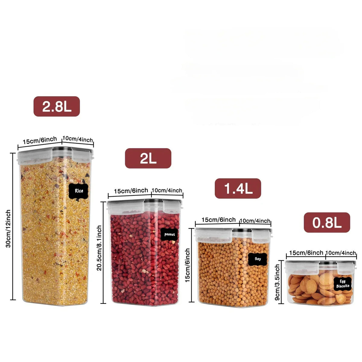 5Pcs Food Storage Containers with Lids - Image 10