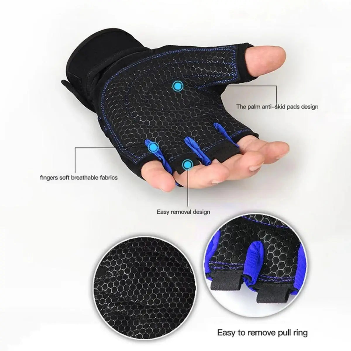 Weight Lifting Wristband Gloves - Image 3