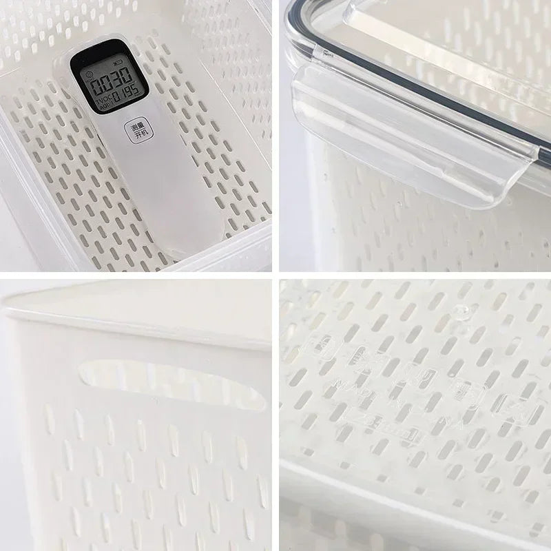 Multipurpose Refrigerator Storage Container with Drain Basket - Image 6