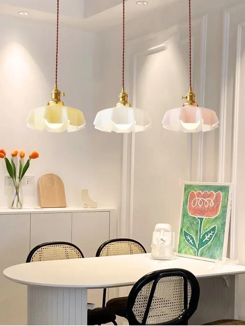 Modern Glass Flower Pendant Lamp - Image 9