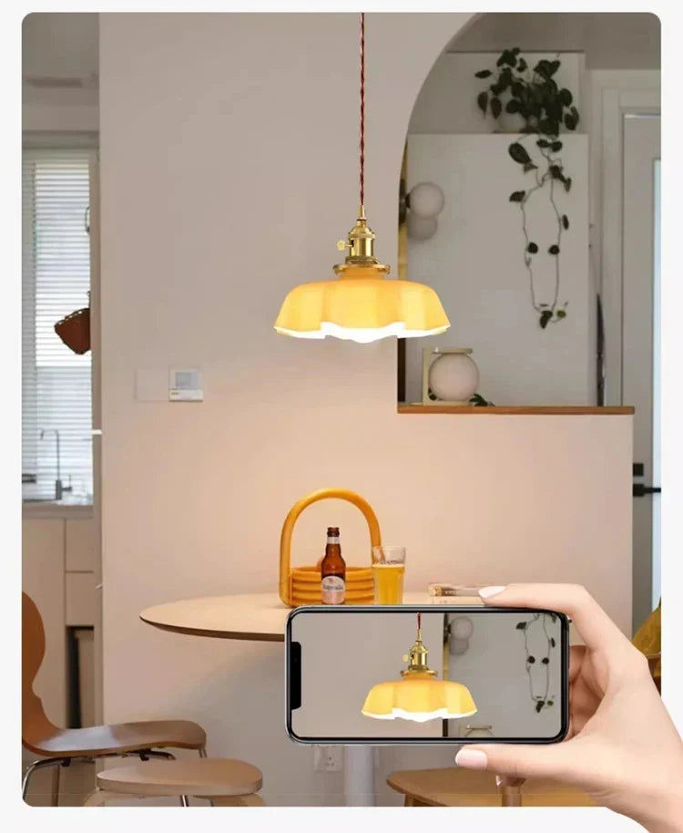 Modern Glass Flower Pendant Lamp - Image 8