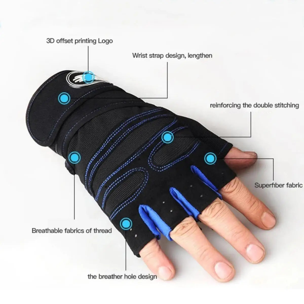 Weight Lifting Wristband Gloves - Image 4