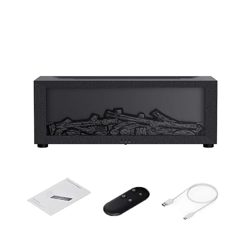 Flame Air Humidifier Essential Oil Diffuser - Black