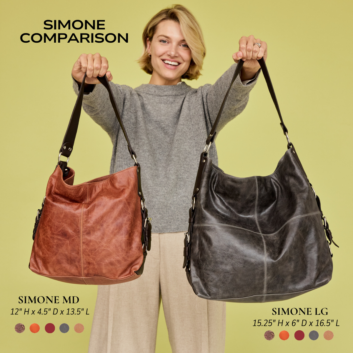 Simone Md Leather Shoulder Bag - Image 3
