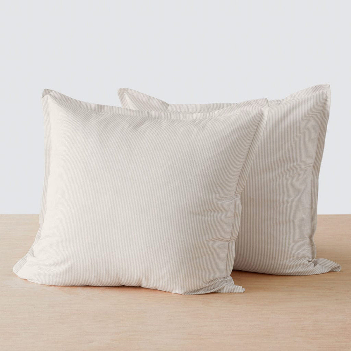 Stonewashed Linen Euro Shams - Barley Stripe