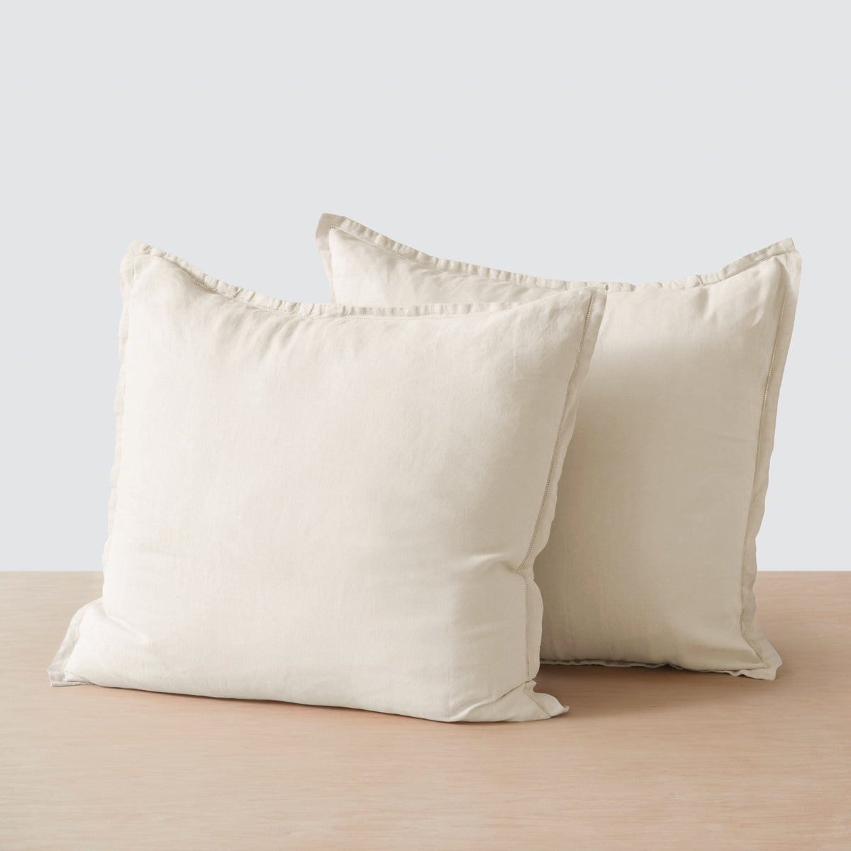 Stonewashed Linen Euro Shams - Ivory