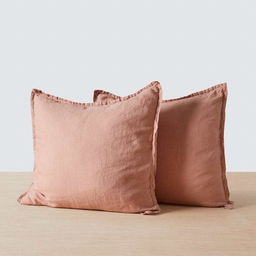Stonewashed Linen Euro Shams - Rose