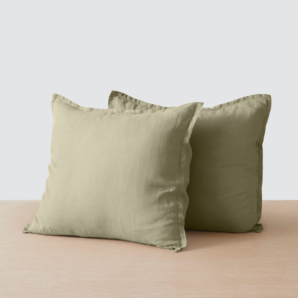 Stonewashed Linen Euro Shams - Sage