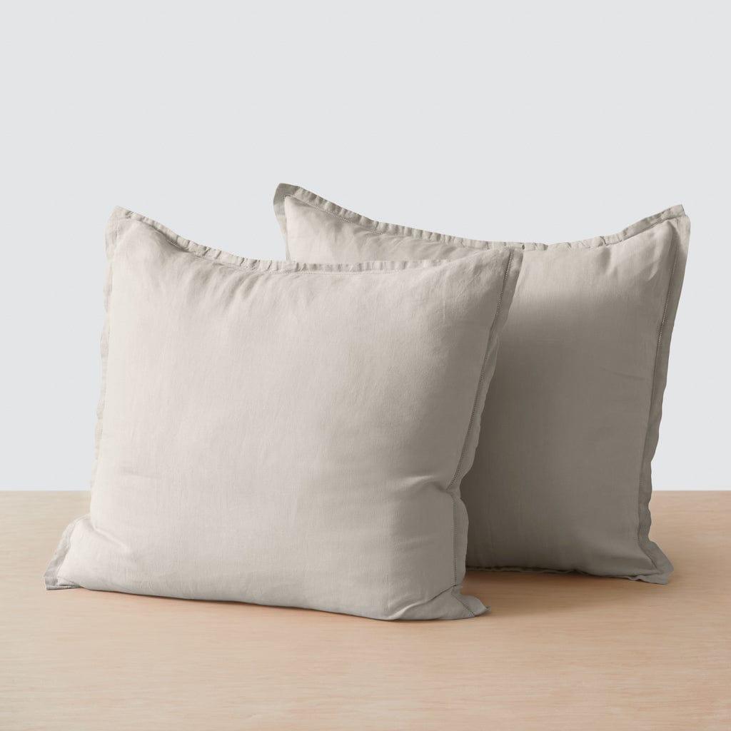 Stonewashed Linen Euro Shams - Solid Sand
