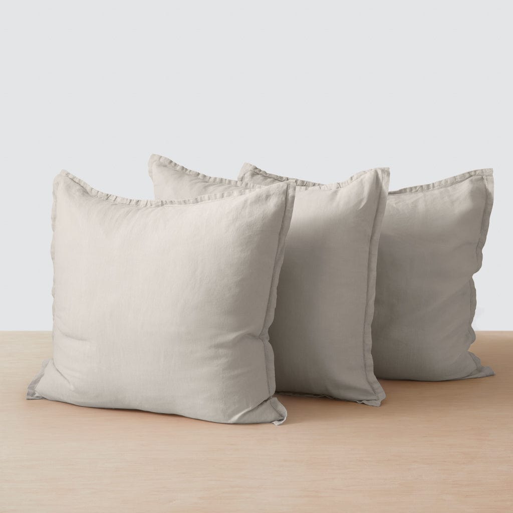 Stonewashed Linen Euro Shams - Solid Sand / Set of 3