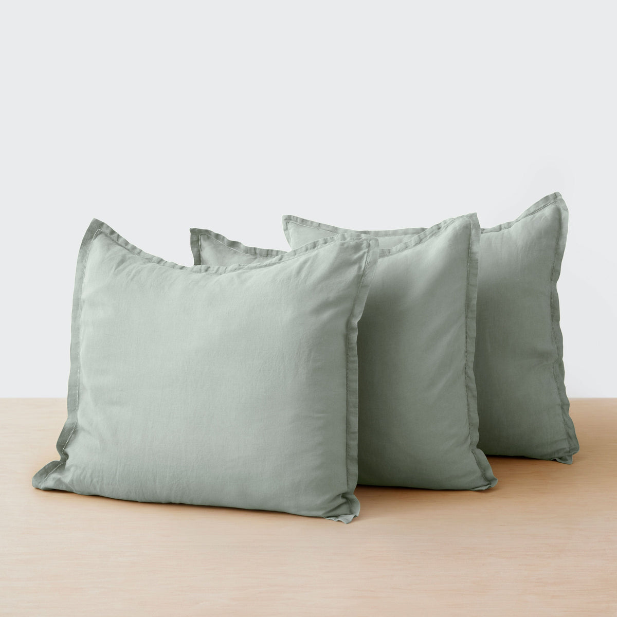 Stonewashed Linen Euro Shams - Seaglass / Set of 3