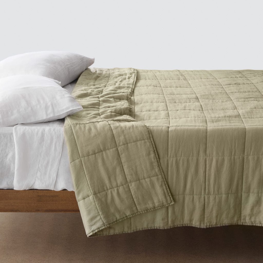 QA | Stonewashed Linen Quilt - Sage