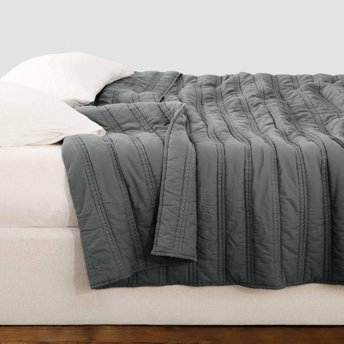 Organic Stonewashed Percale Channel Quilt