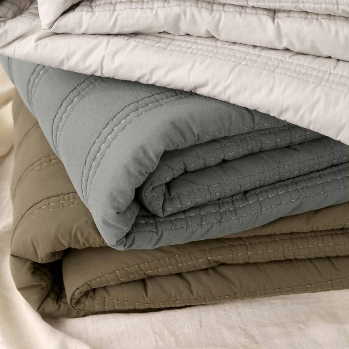 Organic Stonewashed Percale Channel Quilt - Image 8