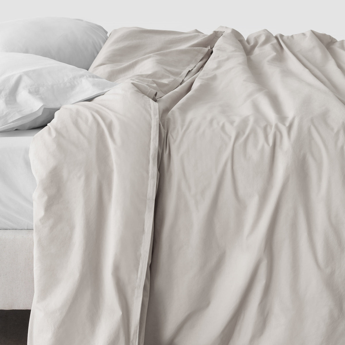 Stonewashed Organic Cotton Percale Duvet Cover - Warm Grey