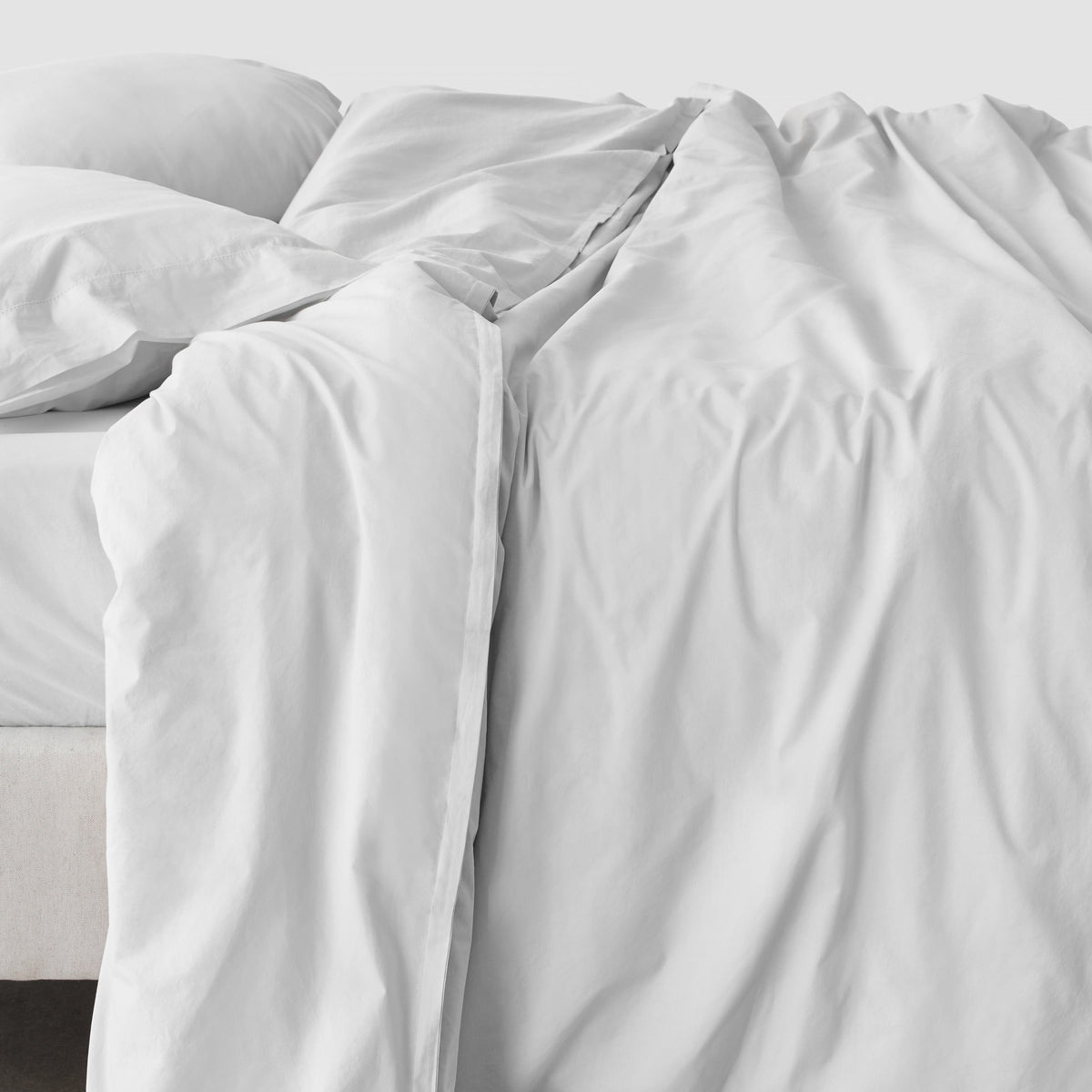 Stonewashed Organic Cotton Percale Duvet Cover - White