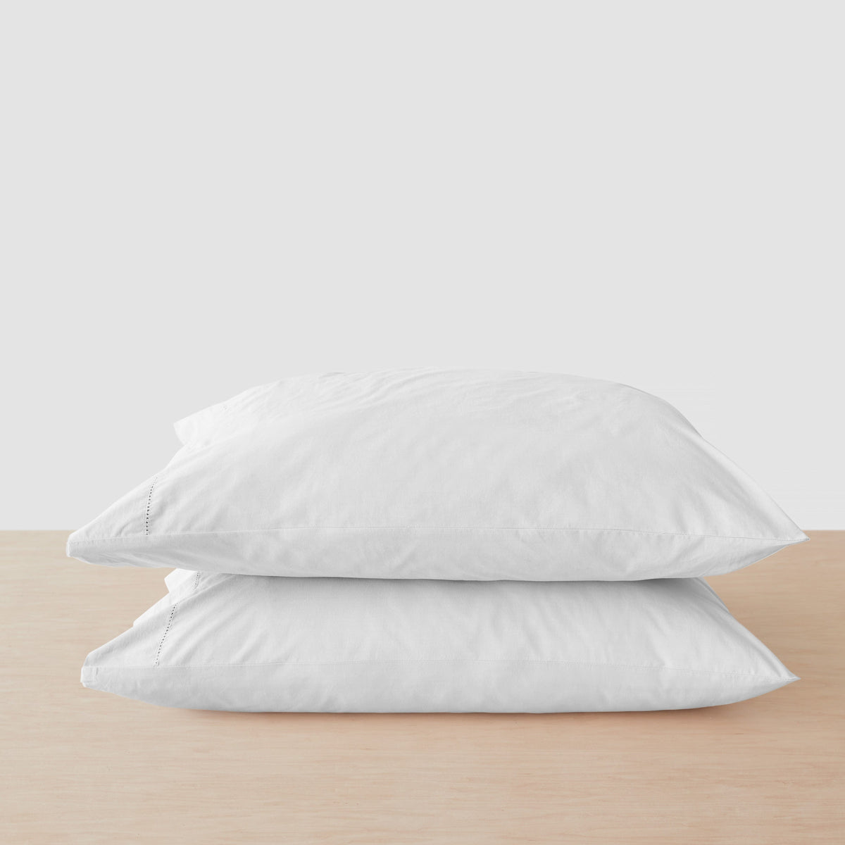 Stonewashed Organic Cotton Percale Pillowcases - White
