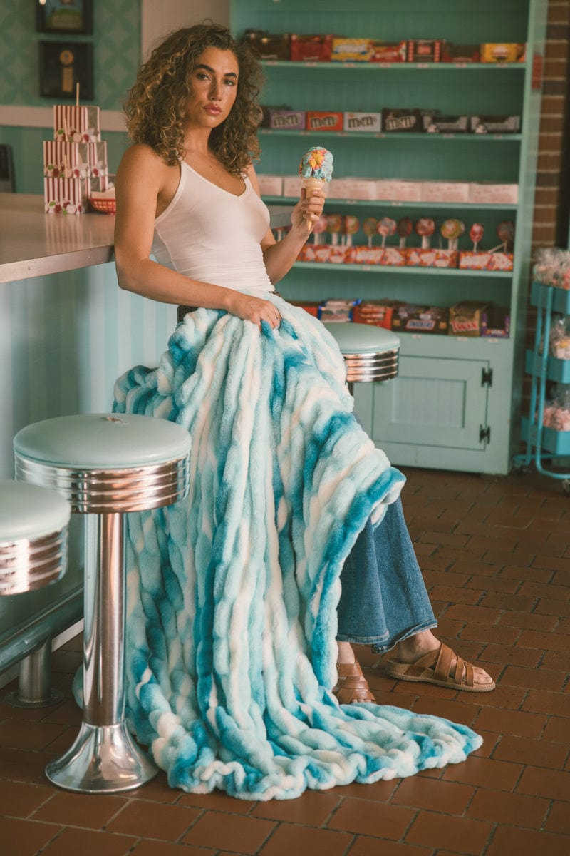 Hugs Swirl Ocean Blue Blanket
