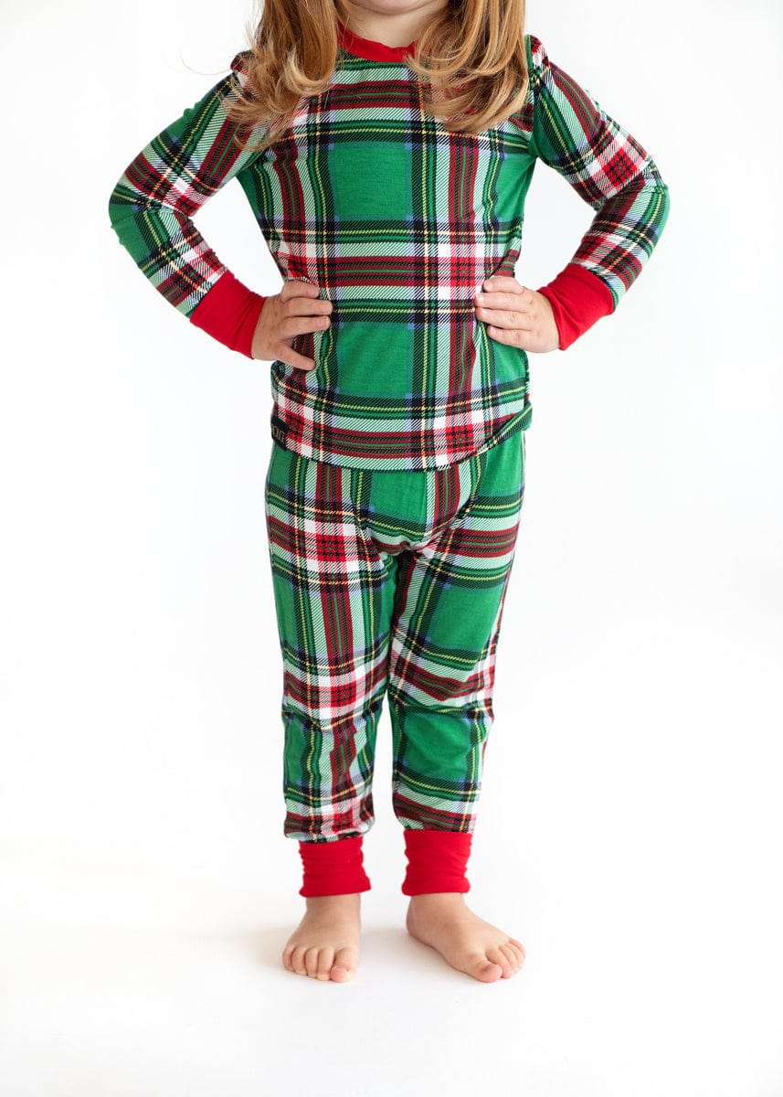 Snug-Fitting Unisex Toddler Matching Set - Green Plaid - Image 5