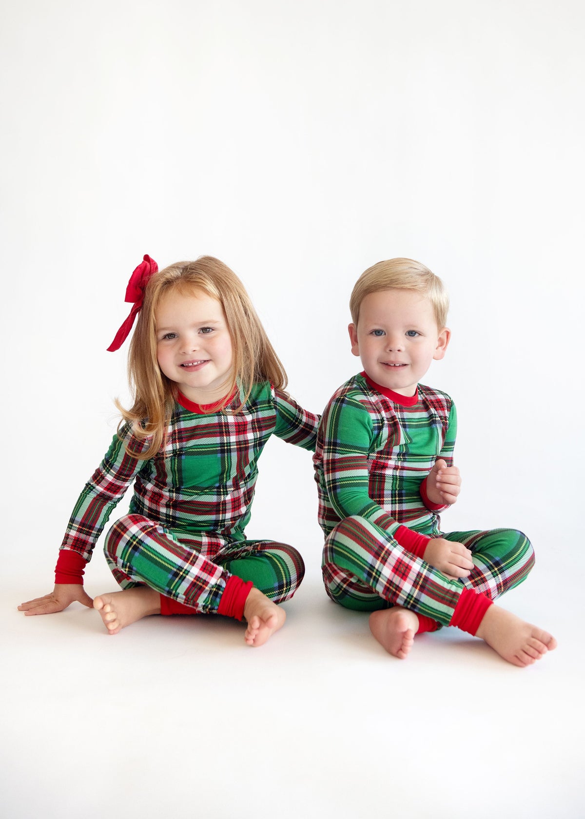 Snug-Fitting Unisex Toddler Matching Set - Green Plaid - Image 8