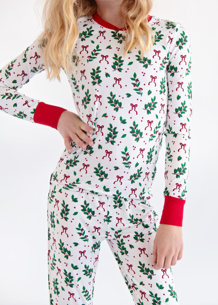 Snug-Fitting Unisex Tween Matching Set - Holiday Bow - Image 4