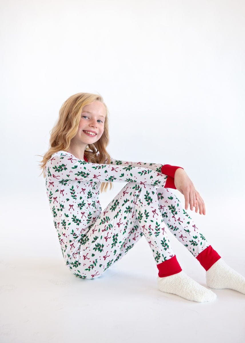 Snug-Fitting Unisex Tween Matching Set - Holiday Bow - Image 5