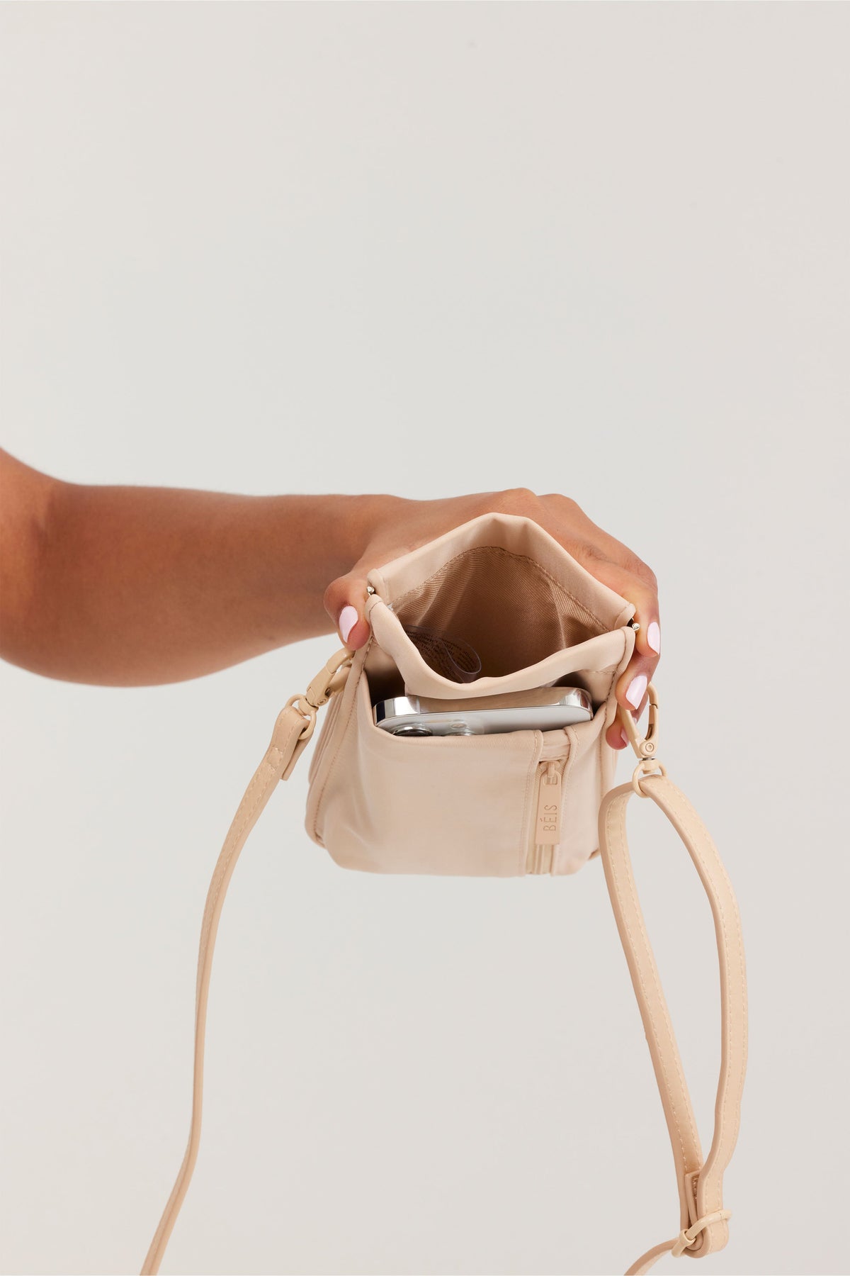 The ID Crossbody Bag in Beige - Image 7
