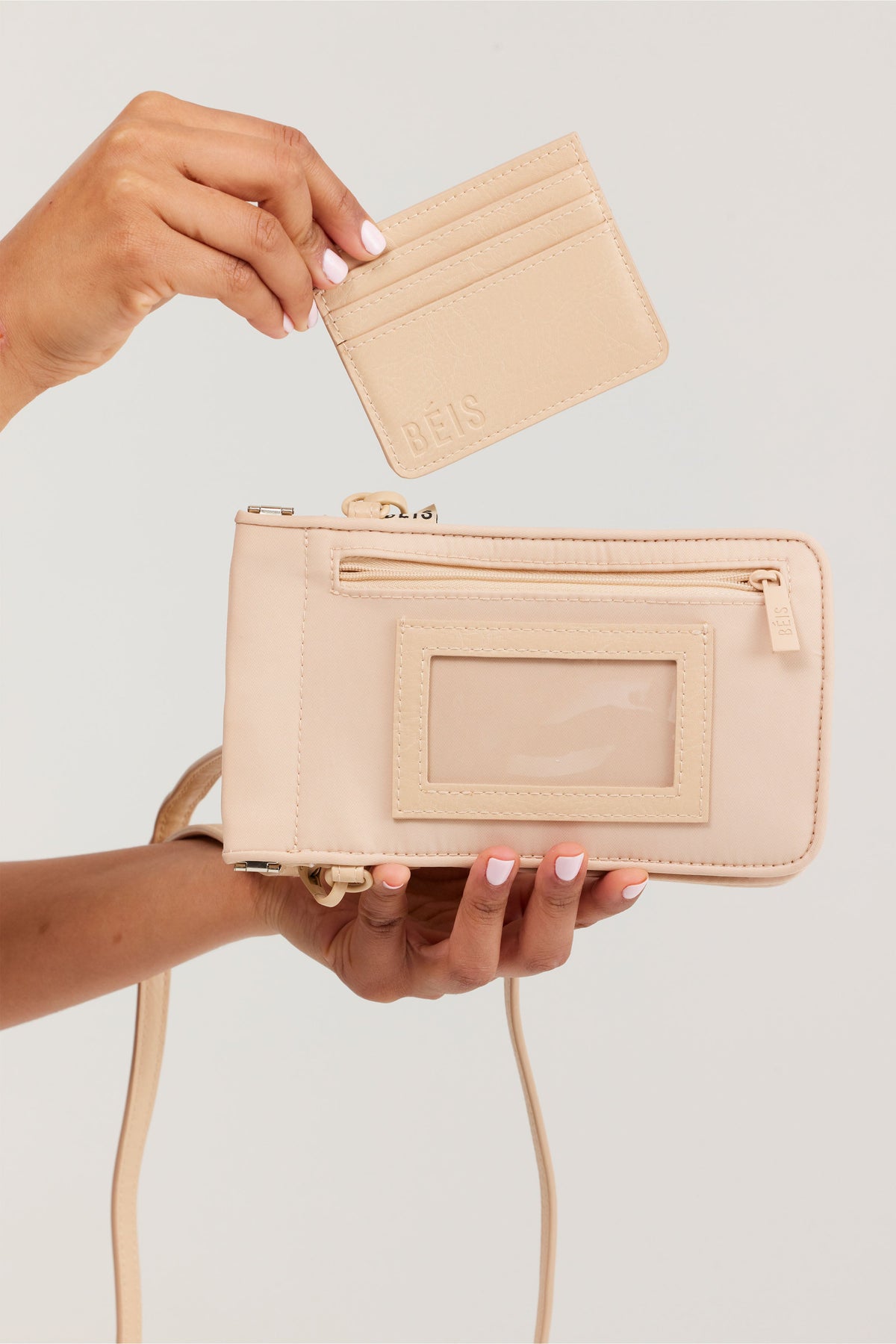 The ID Crossbody Bag in Beige - Image 6