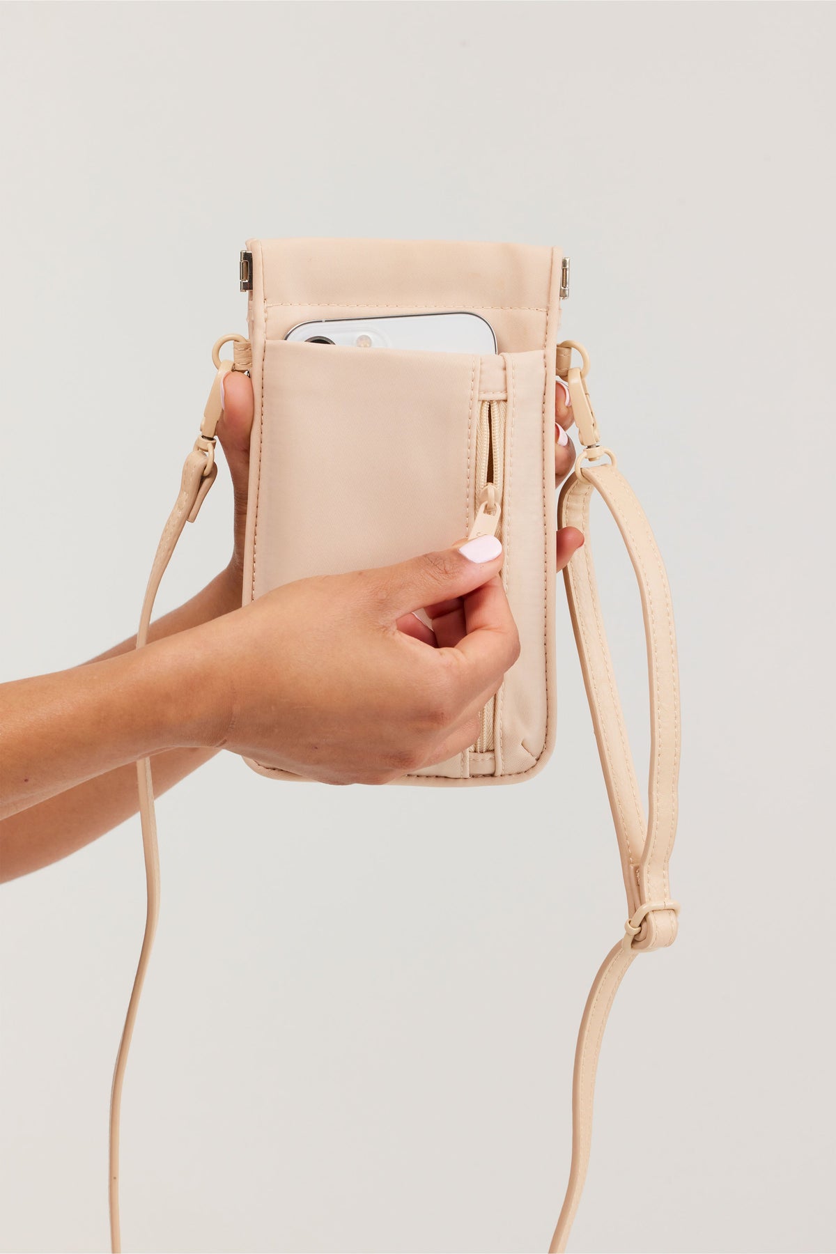 The ID Crossbody Bag in Beige - Image 8