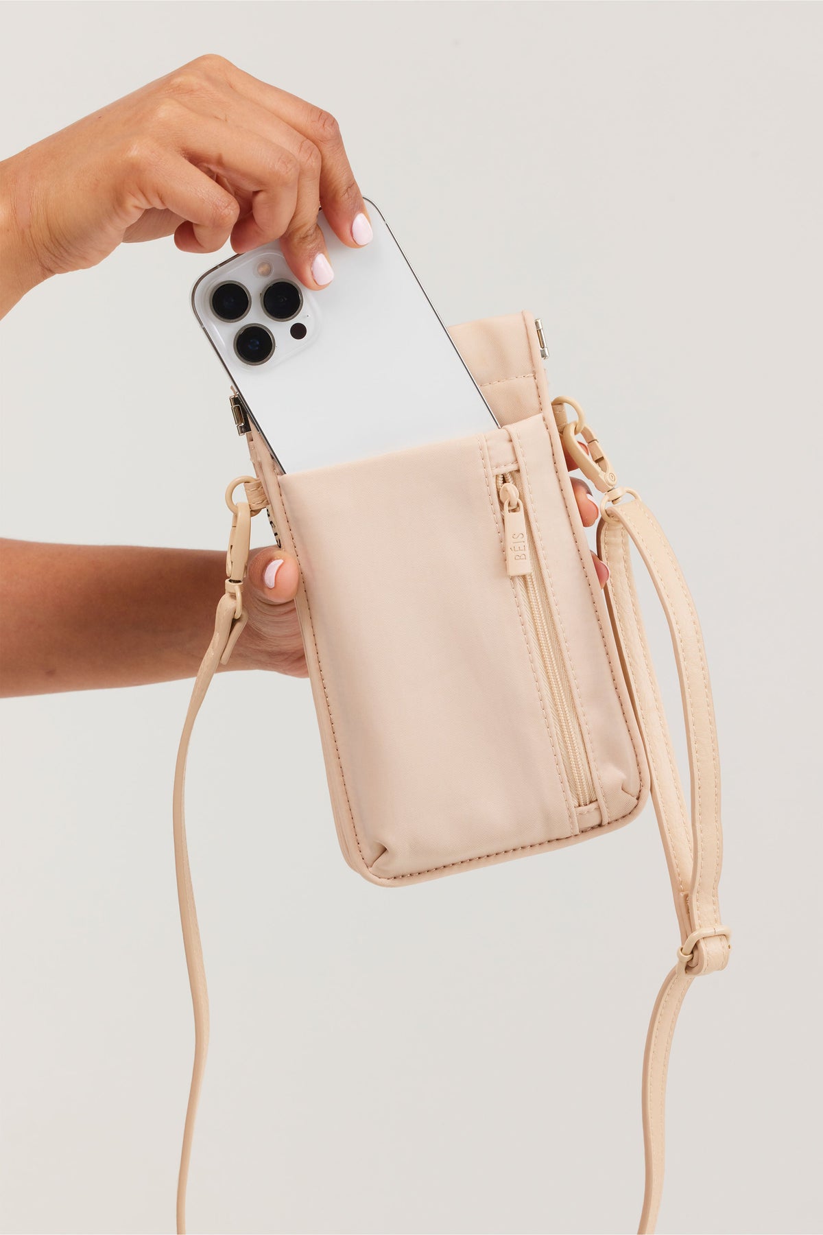 The ID Crossbody Bag in Beige - Image 3