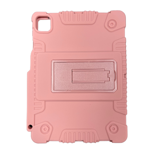 TechPro case for iPad (10.9 Inch, For iPad Air 4 & 5) - Silicone Case with Kickstand - Pink