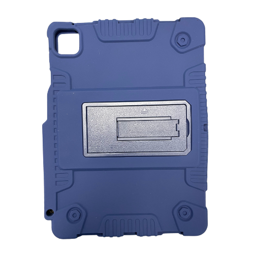 TechPro case for iPad (10.9 Inch, For iPad Air 4 & 5) - Silicone Case with Kickstand - Blue