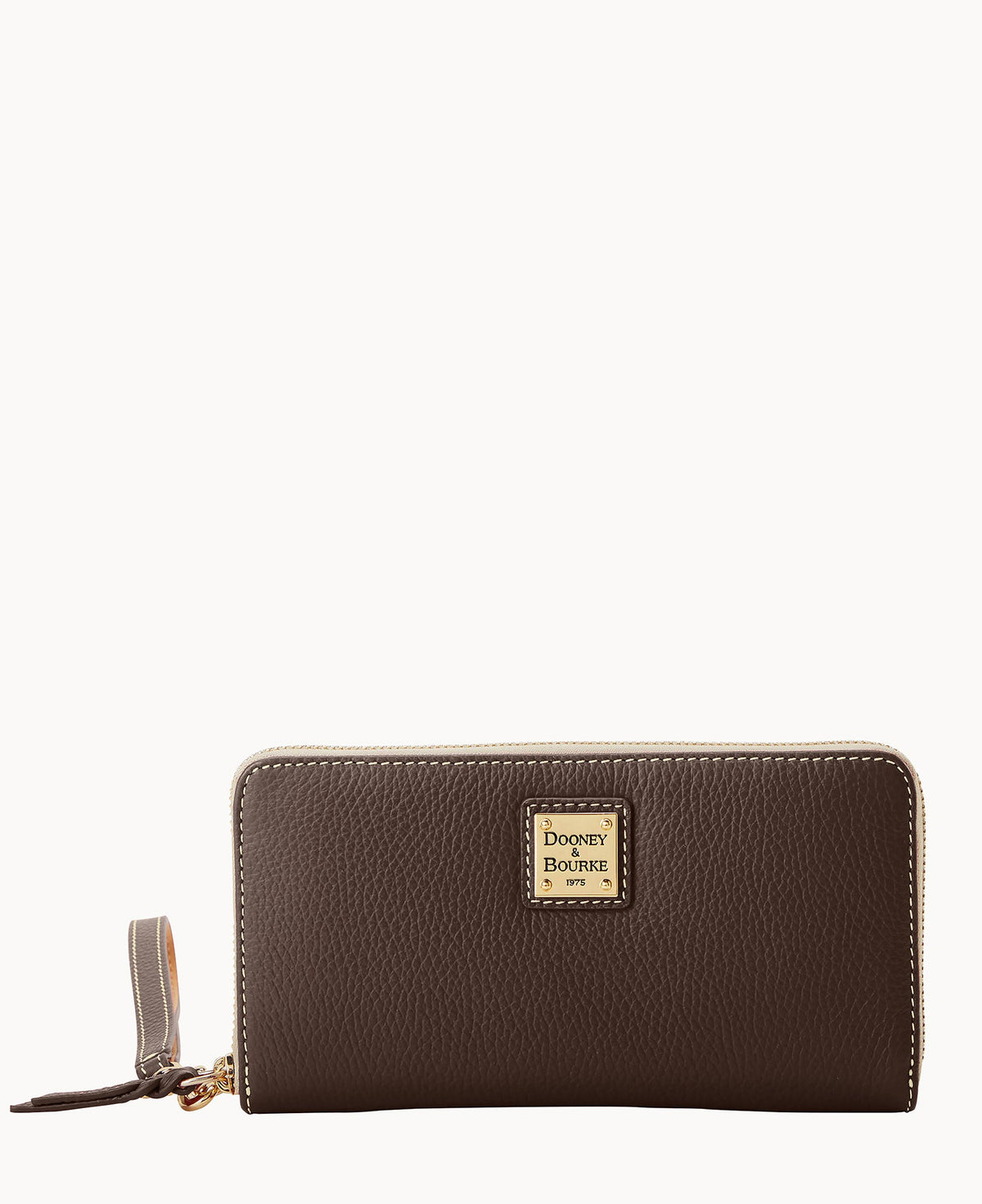 Lucca Leather Large Zip Around Wristlet - Brown Tmoro