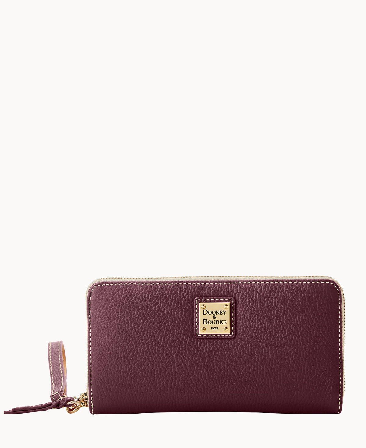 Lucca Leather Large Zip Around Wristlet - Bordeaux