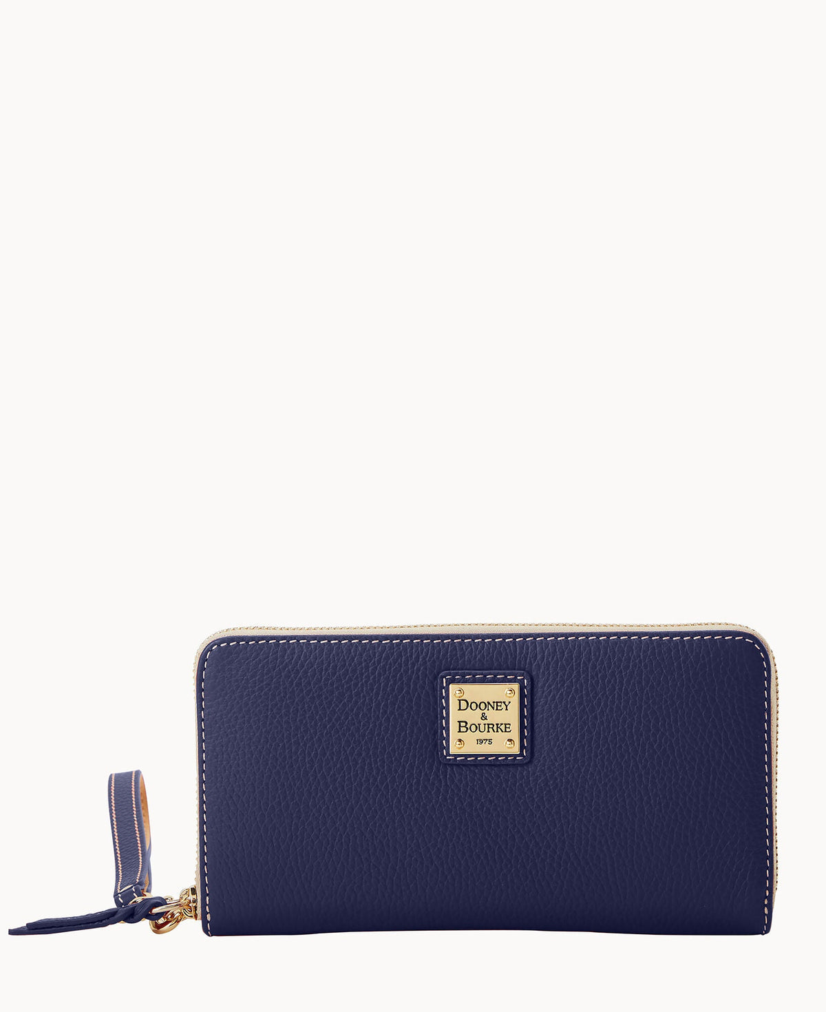 Lucca Leather Large Zip Around Wristlet - Marine