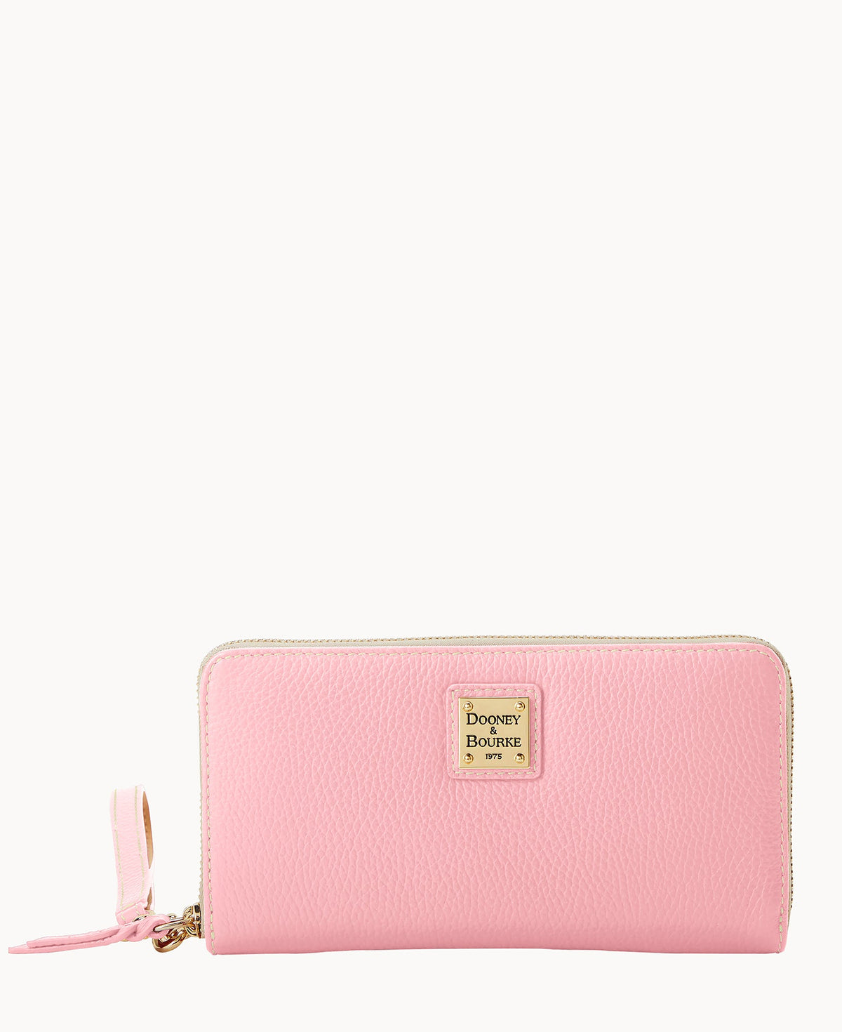 Lucca Leather Large Zip Around Wristlet - Pale Pink