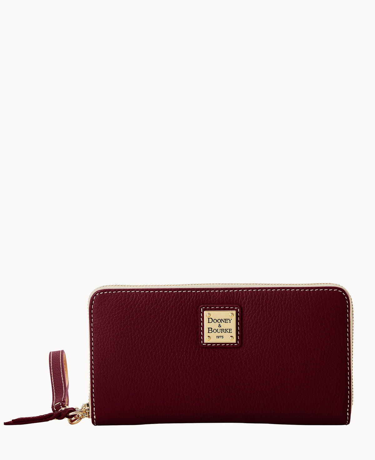 Lucca Leather Large Zip Around Wristlet - Wine