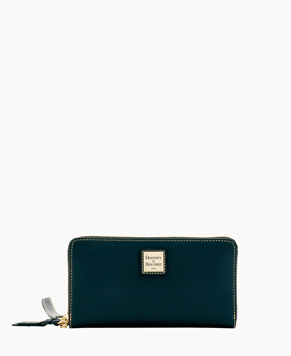 Pebble Grain Large Zip Around Wristlet - Black Black