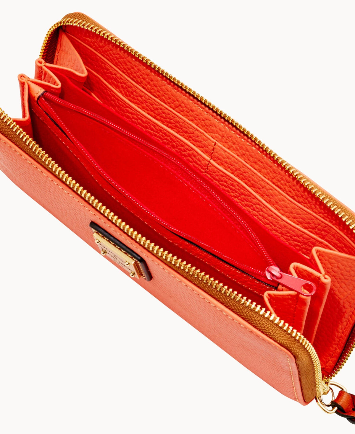 Pebble Grain Large Zip Around Wristlet - Image 12