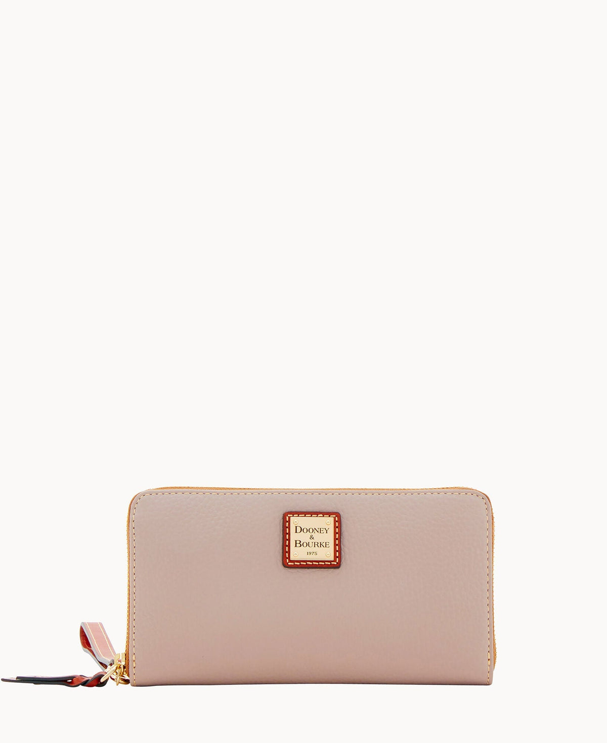 Pebble Grain Large Zip Around Wristlet - Oyster