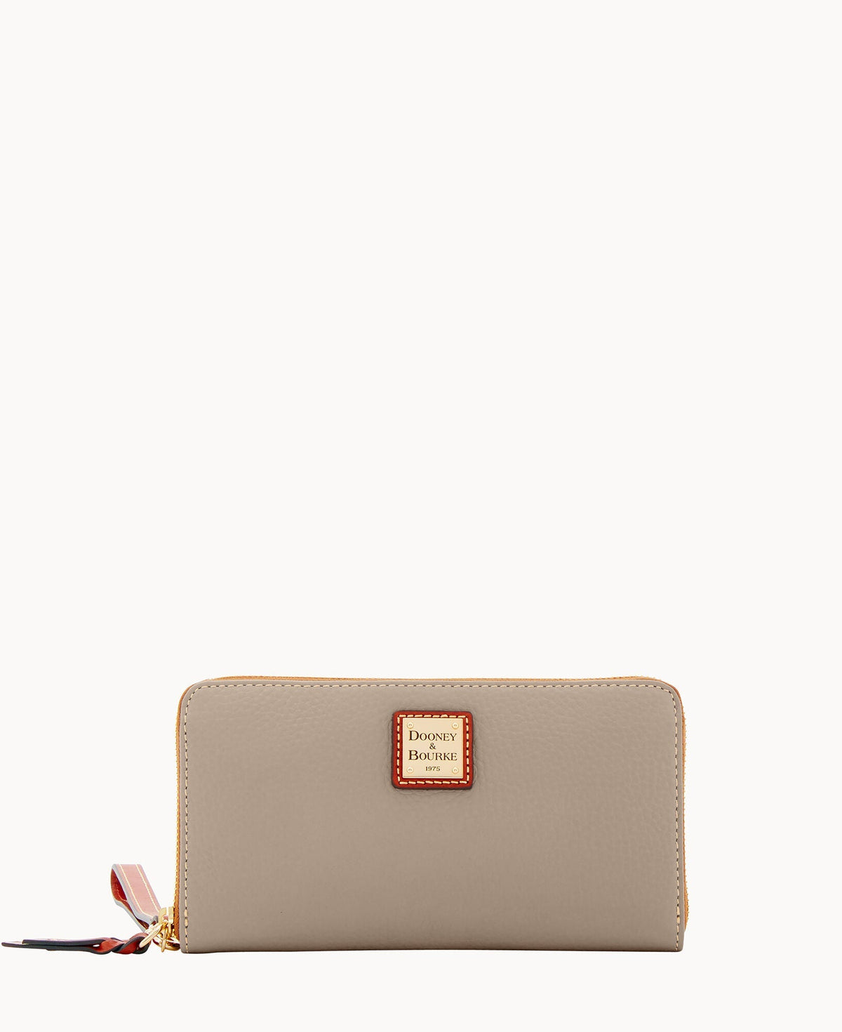 Pebble Grain Large Zip Around Wristlet - Taupe