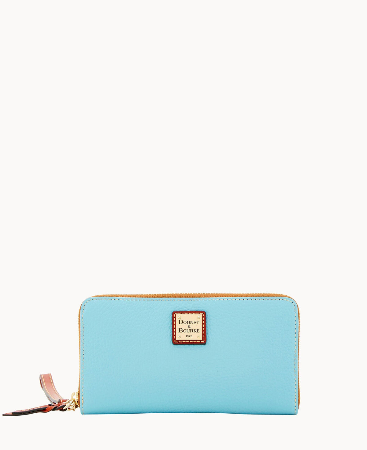 Pebble Grain Large Zip Around Wristlet - Caribbean Blue