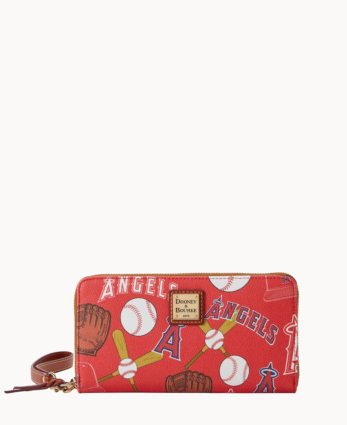 MLB Angels Large Zip Around Wristlet - Red