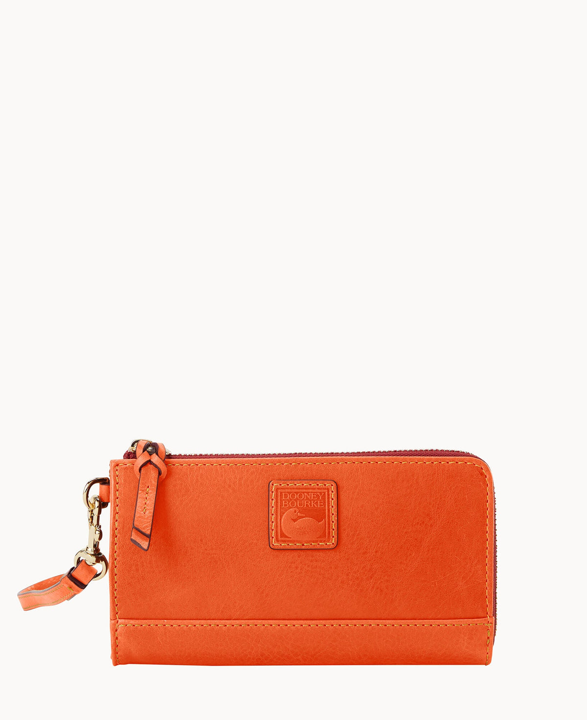 Florentine Folded Zip Wristlet - Salmon
