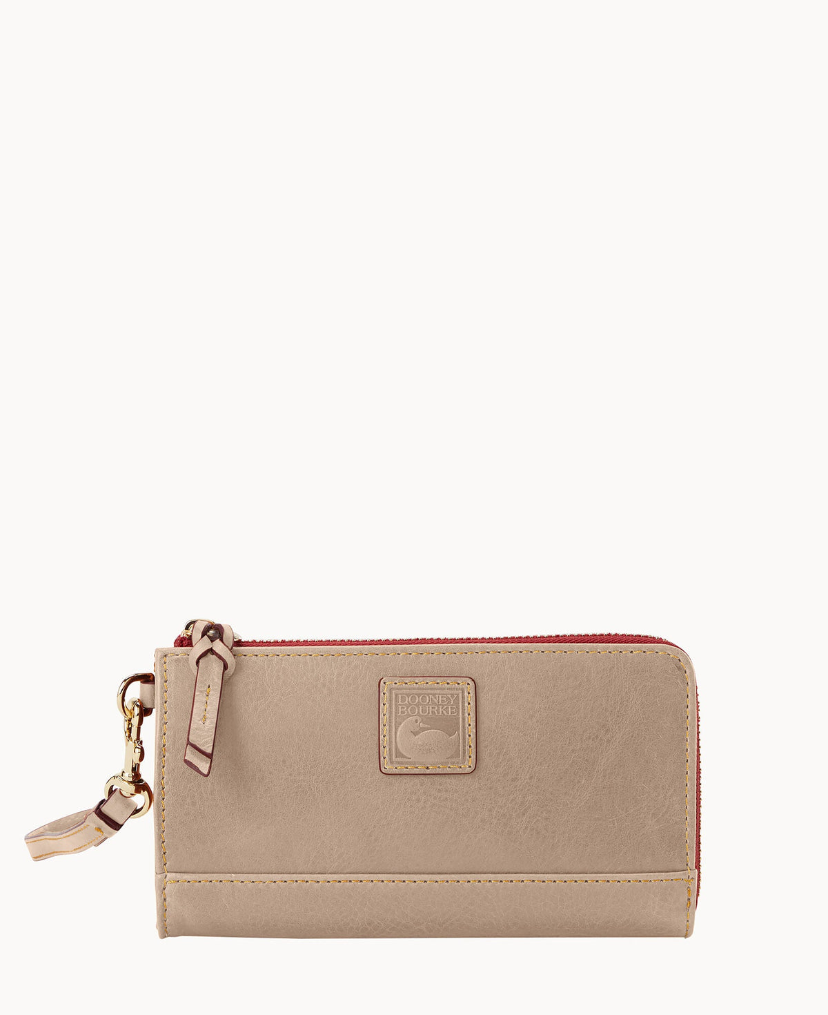 Florentine Folded Zip Wristlet - Light Taupe