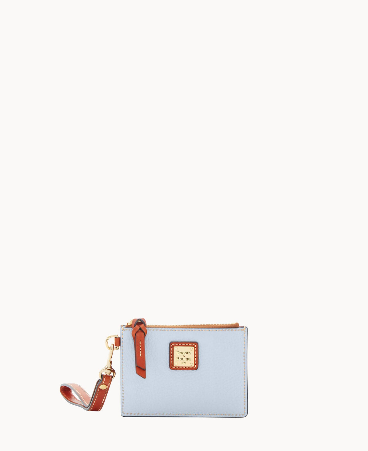Pebble Grain Zip Top Card Case Wristlet - Glacier Blue