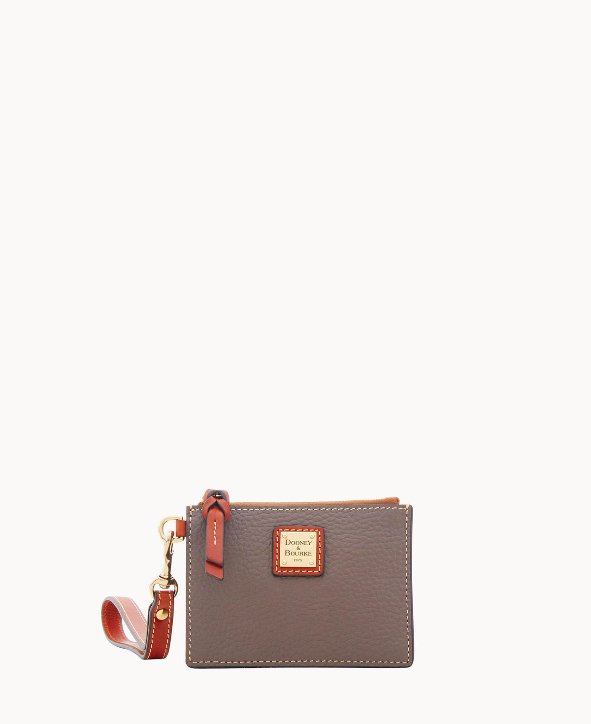 Pebble Grain Zip Top Card Case Wristlet - Elephant