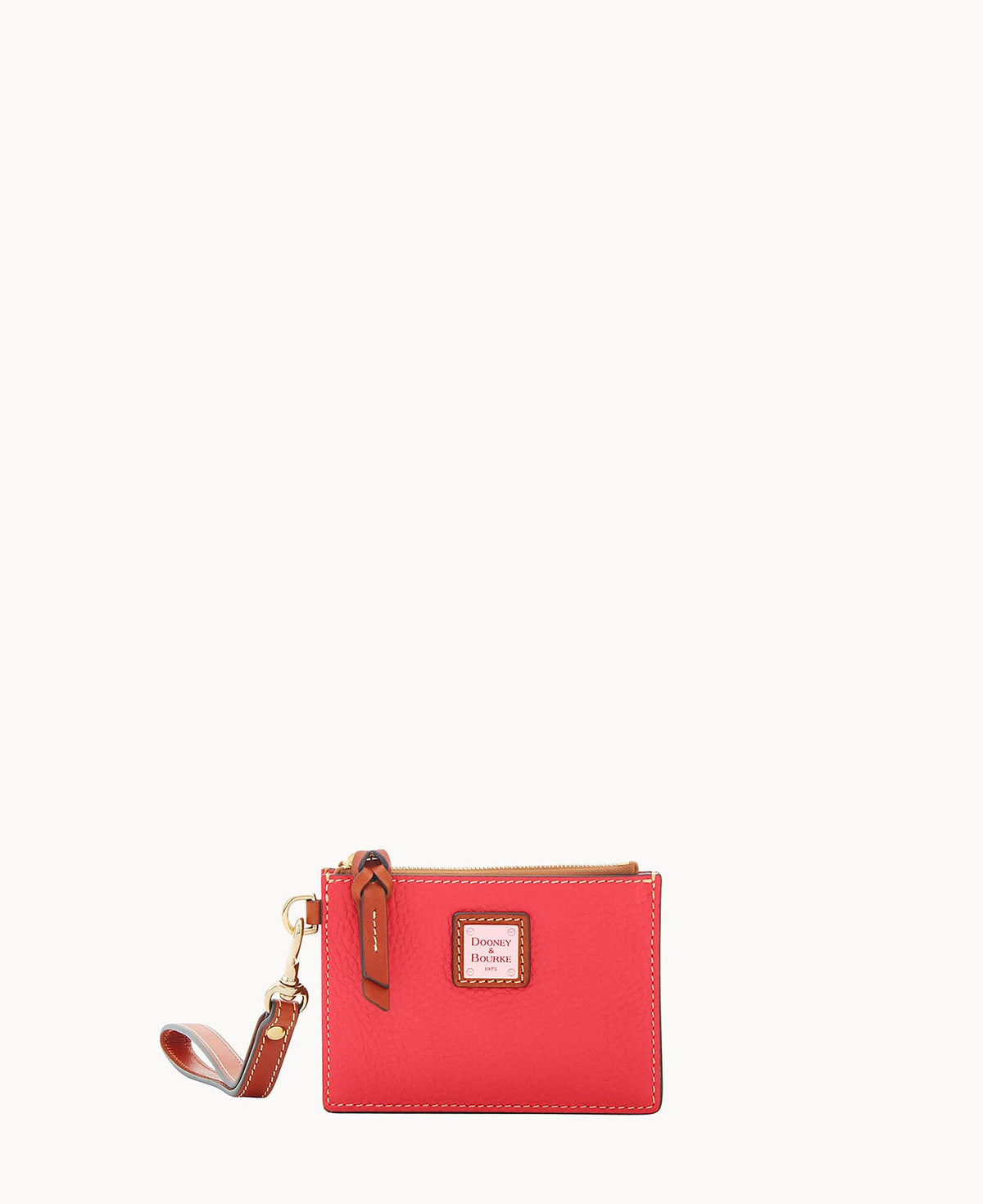Pebble Grain Zip Top Card Case Wristlet - Fuchsia